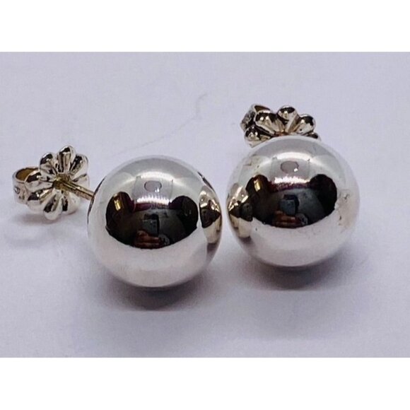 Tiffany Co Ball Stud Earrings Bead Hardwear hard wear Sterling